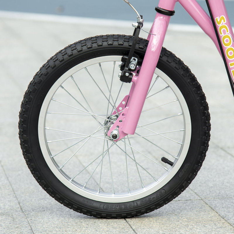 Kaylani Isabelle & Max Kids Scooter with Rubber Wheels for 5+ Years 16" Front Wheel Pink