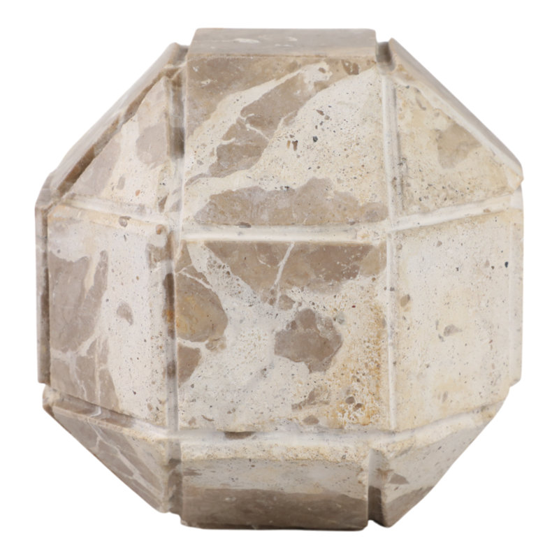  Grande sphère en marbre beige Pompano, H 4 po x l 4 po x P 4 po