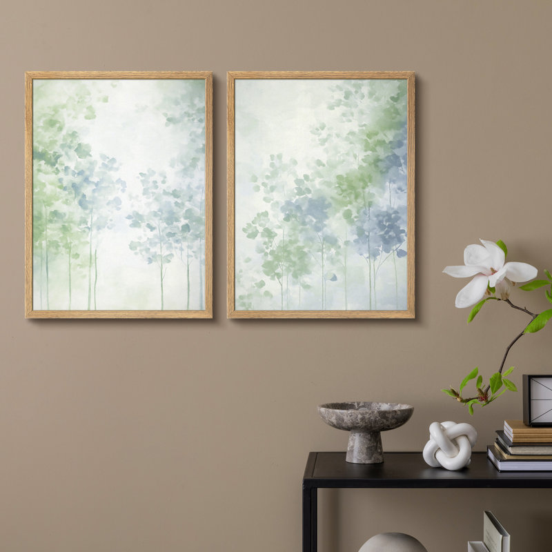 Ensemble de 2 pièces d'art mural encadrées à l'aquarelle - impressions inspirées de la nature pour décor de chambre d'enfant ou de salon
