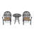 Cast Aluminum Patio Furniture  With Black Frame And  Seat Cushions In Random Colors