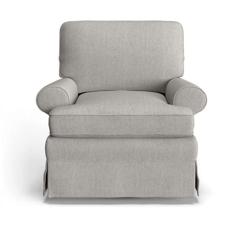 Tomi Allenford 39.5" W Swivel Armchair, Radical Dove Performance Chenille
