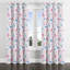 Rideaux modernes pour chambre à coucher - Rideau à œillets rose et bleu abstrait - 1 panneau-543683820-543683822
