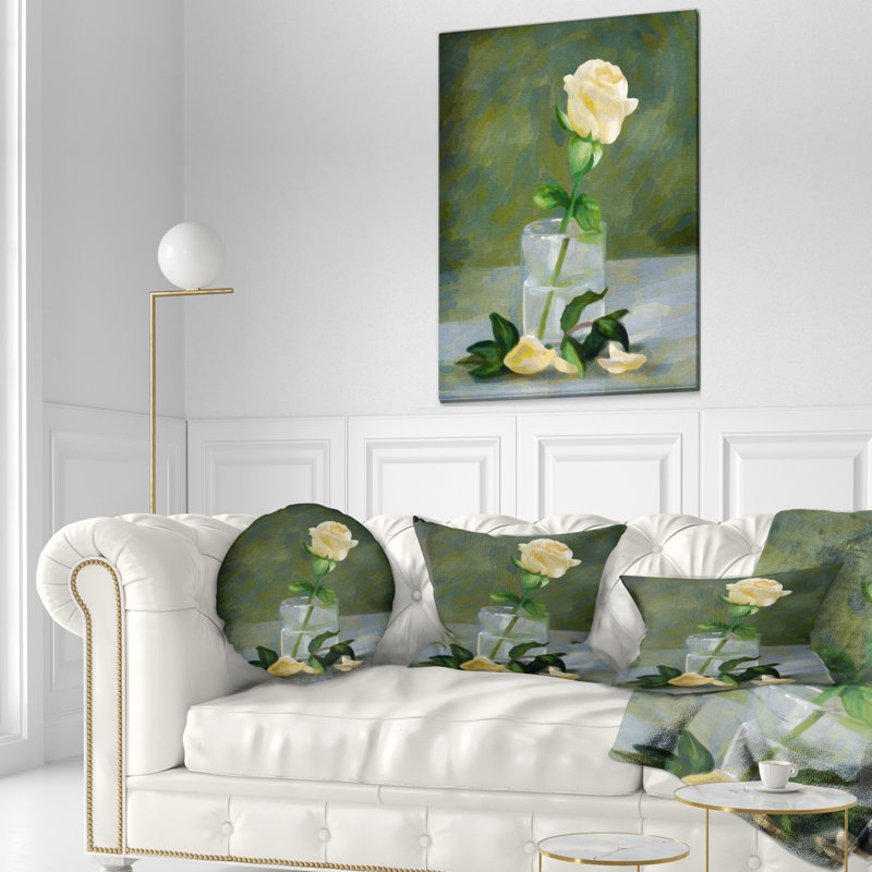 Coussin lombaire en verre rose floral