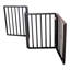 Barrière pour animaux - Barrière pour chiens, portes, escaliers ou maison - Autoportante, pliante, brune, en bois arqué