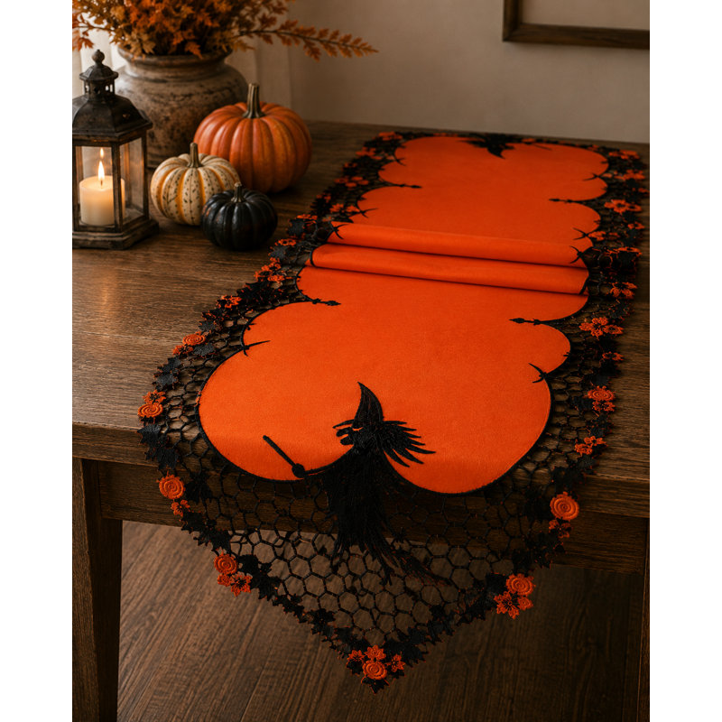 Lapham Witch Cutwork Table Runner, 15" W x 70" L