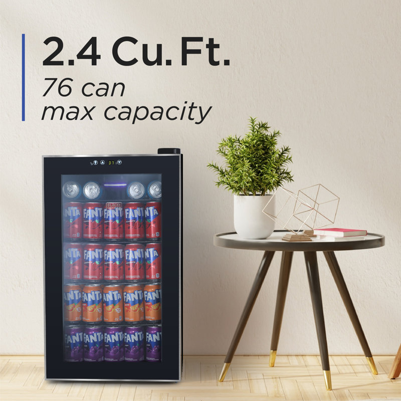 BLACK+DECKER 2.4 Cu. Ft. Beverage Cooler, Beverage Fridge with 76-Can Capacity