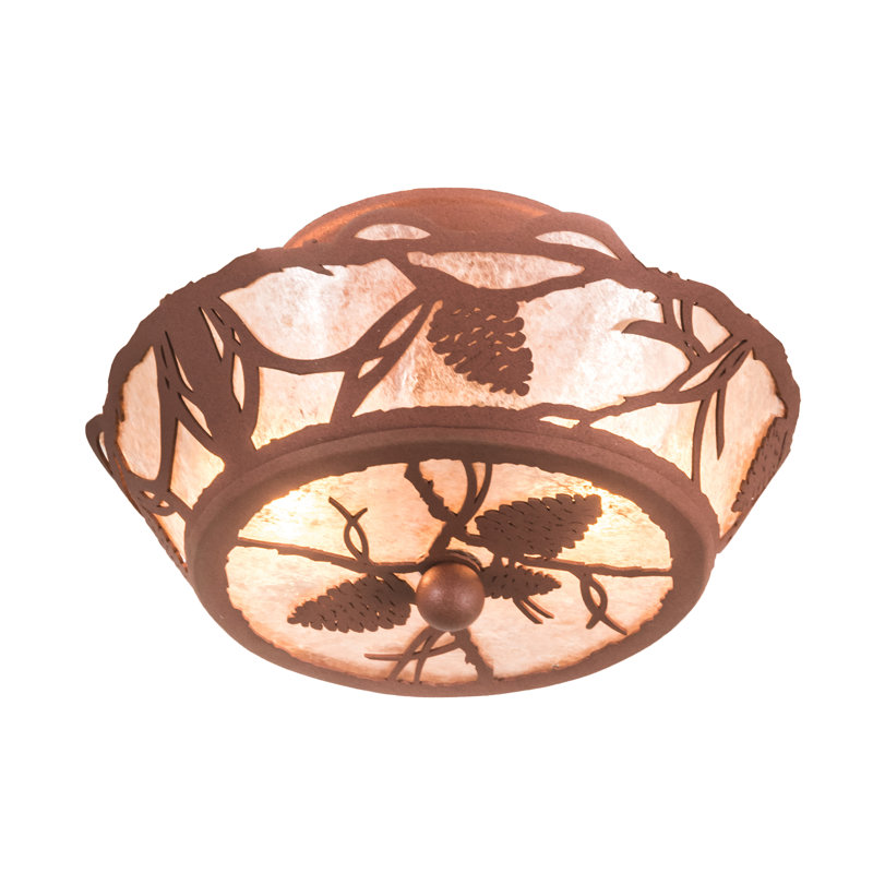 Plafonnier semi-encastré géométrique 10 po 2 lumières unique Wynsum