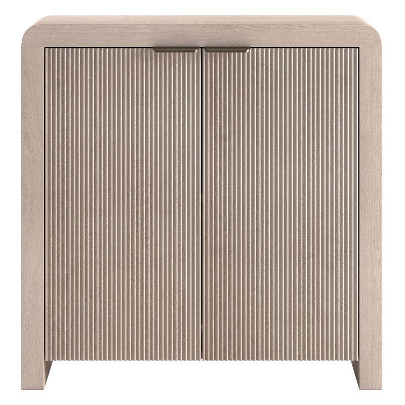 Preston 32" Wide Rectangular Fluted Accent Cabinet in Alder White, Alder White