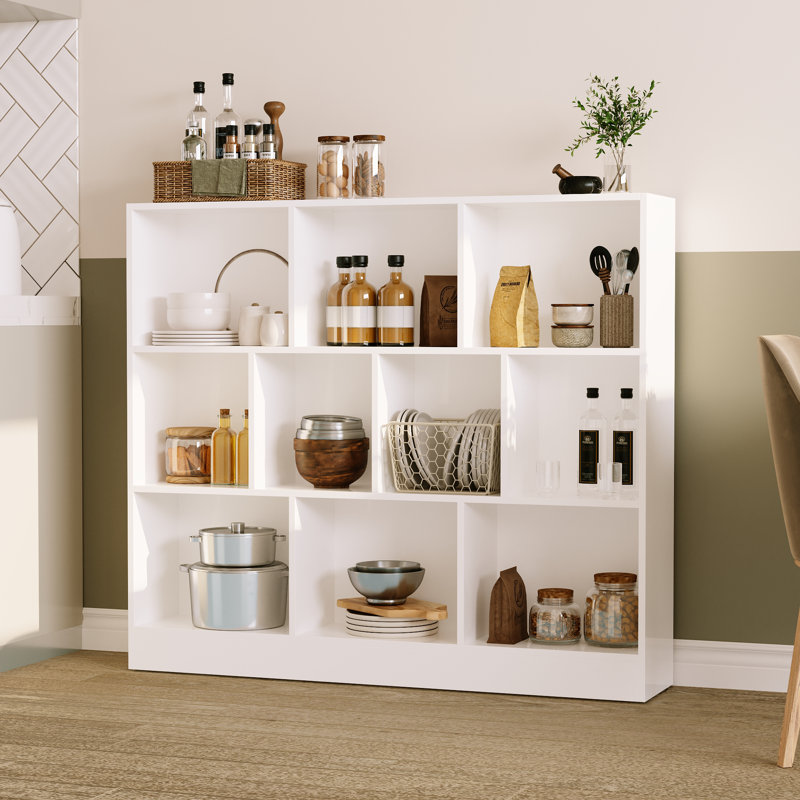 Bibliothèque cubique H 40,9 "Binegar, H 41 po x l 47 po x P 9,4 po, Blanc