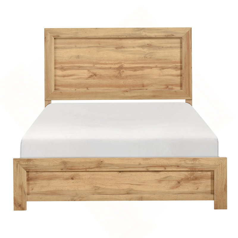 Lit à finition naturelle dans une boîte, charme rustique et style contemporain pour une chambre invitante, Double
