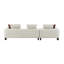 Canapé modulaire Mardi marron et beige en tweed avec 6 coussins-133333779-133333780