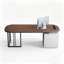 Bureau rectangulaire en bois massif noyer-1415879205