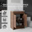 Meuble-lavabo autoportant de 24 po avec lavabo, porte à fermeture douce, comptoir et dosseret en marbre de granite blanc de 2 po, contreplaqué, brun