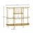 Itasca Metal Wine Bar Stand with 4-Tier Storage, Tempered Glass Wine Rack Table with Glass Holders