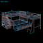 Lit superposé simple au-dessus d'un lit double gris avec 3 tiroirs. Cadre en bois massif. Options de rangement supplémentaires. Garde-corps. 118,3 L x 96,8 l 61,2 H. Assemblage requis tiroirs et escalier. Structure. Espace. Garde-corps pour.-835996419-835996417