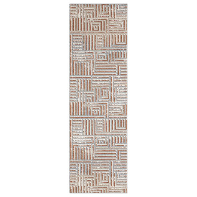 Vista Transitional Geometric Distressed Indoor Machine Washable Area Rug
