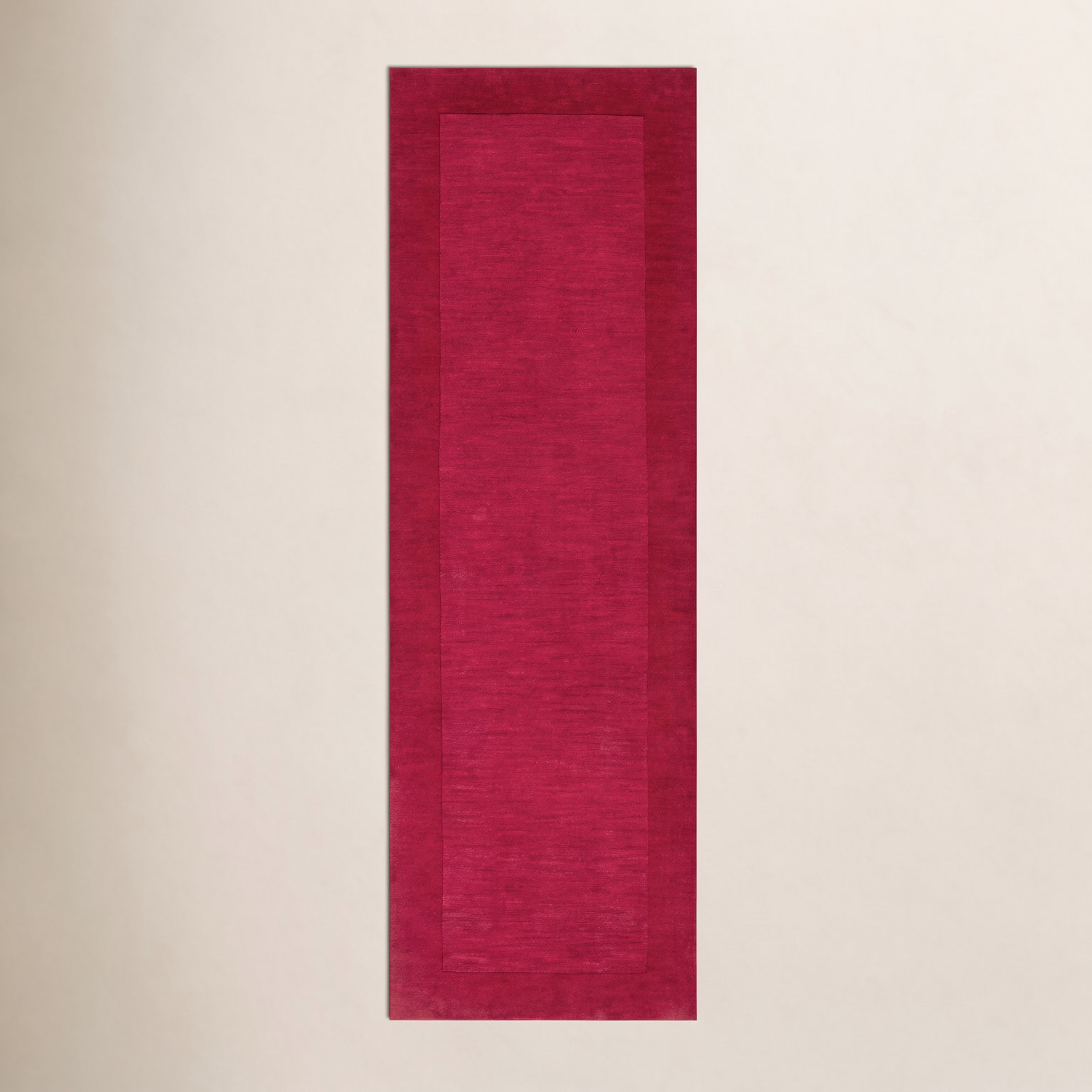 Dolma Red Scarlet Hand-Loomed Wool Rug, Runner 2'6" x 8'