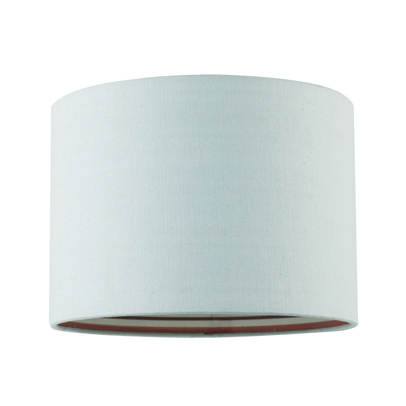18cm H Linen Drum Lamp Shade ( Screw On ) in Blue