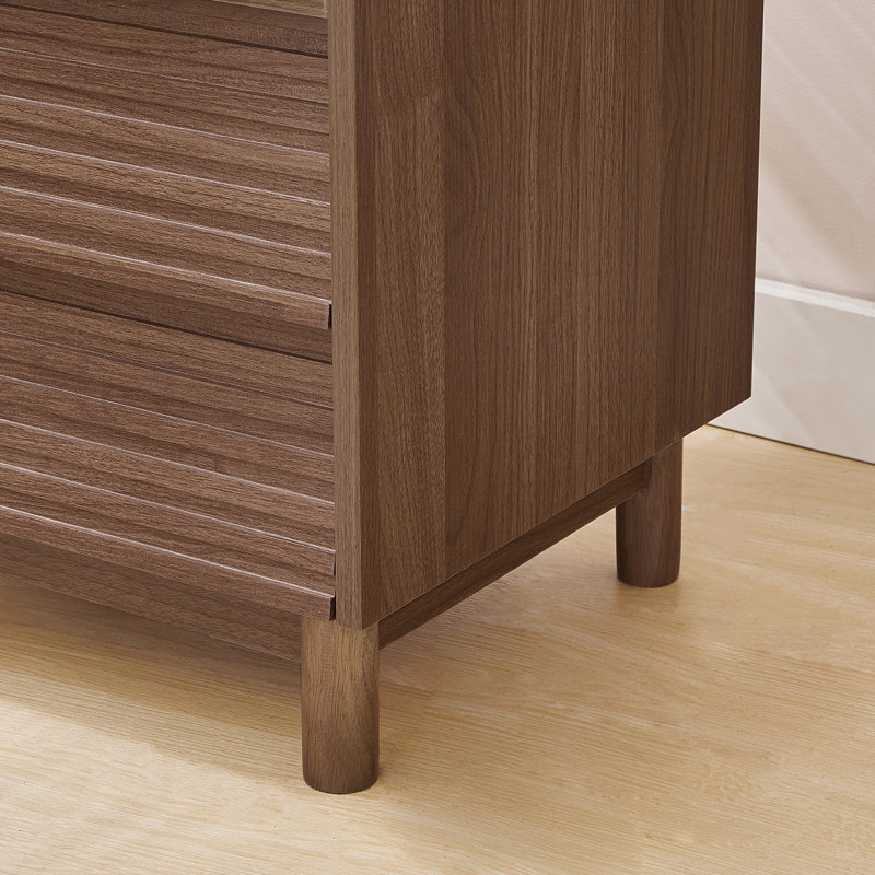 Table de chevet avec prises intégrées et 2 tiroirs