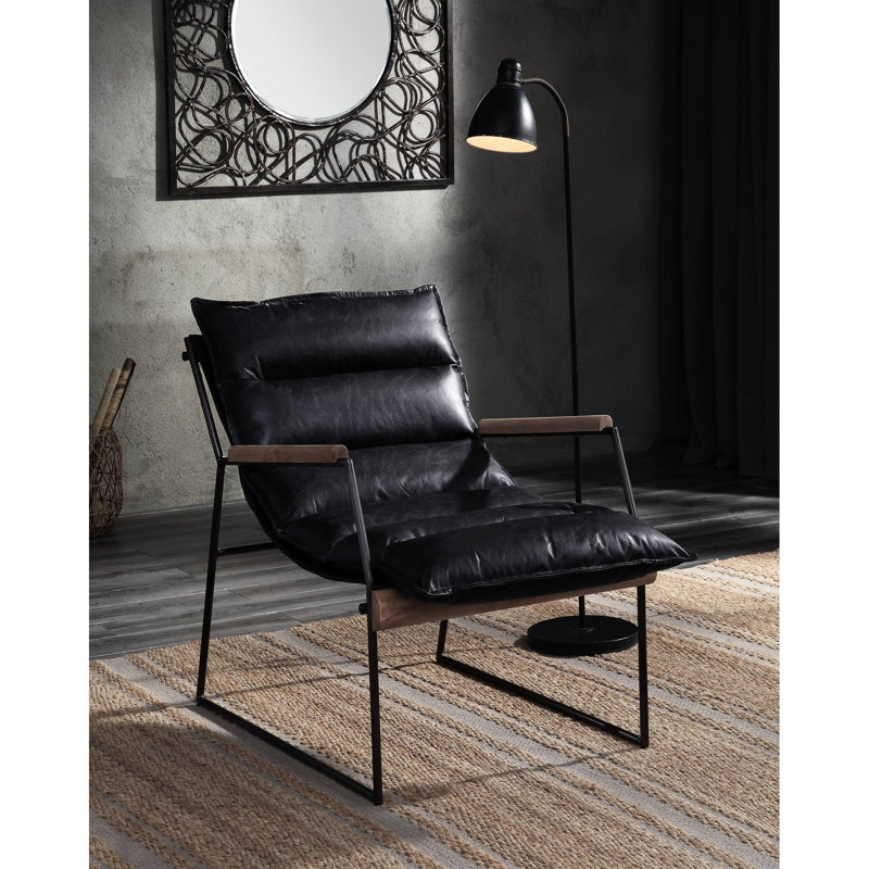 Chaise en cuir avec base traîneau - Mobilier de salon moderne