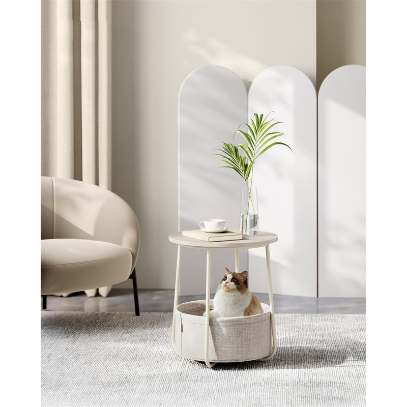 Lauranne Frame End Table, Cream White, White