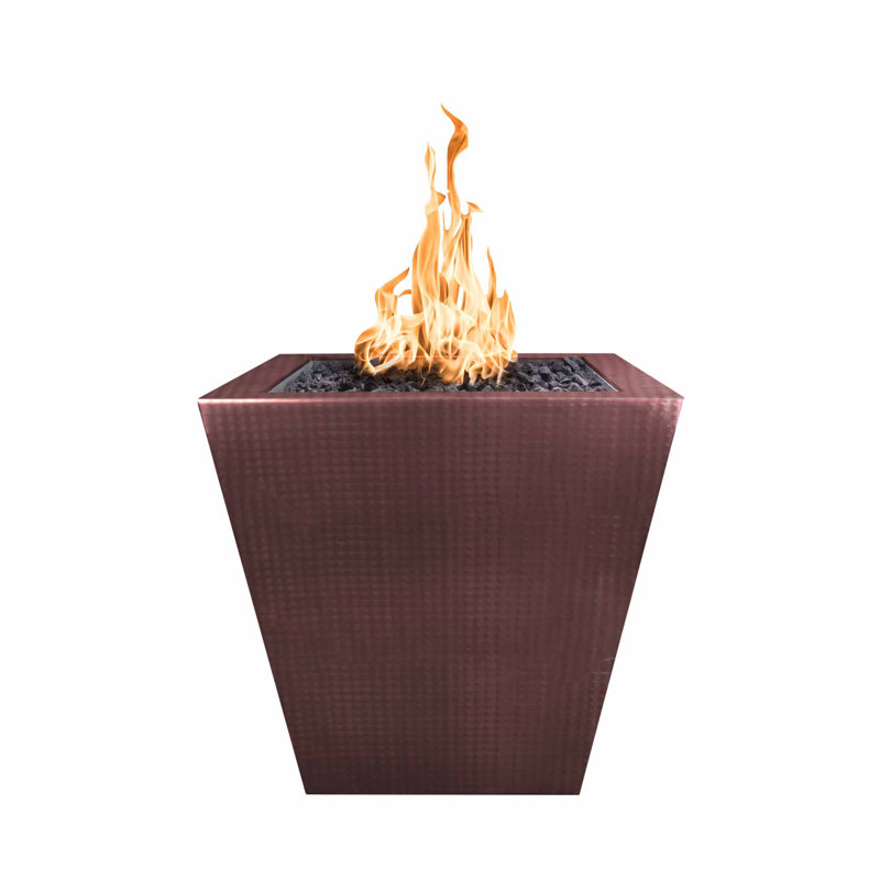 Vista Square Copper Smokeless Fire Pit, Natural Gas