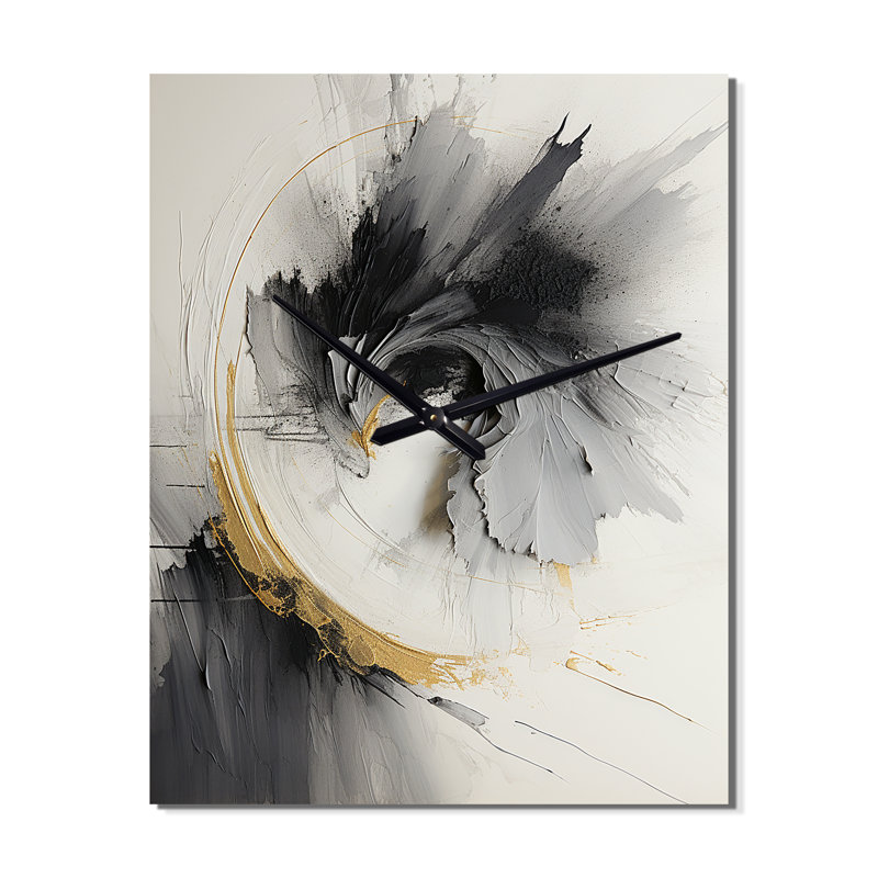 Infinite Motion III - Abstract Spirals Metal Clock, 40" H x 30" W