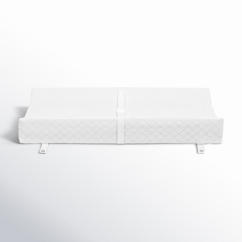 White Waterproof Contour Changing Pad with Safety Strap