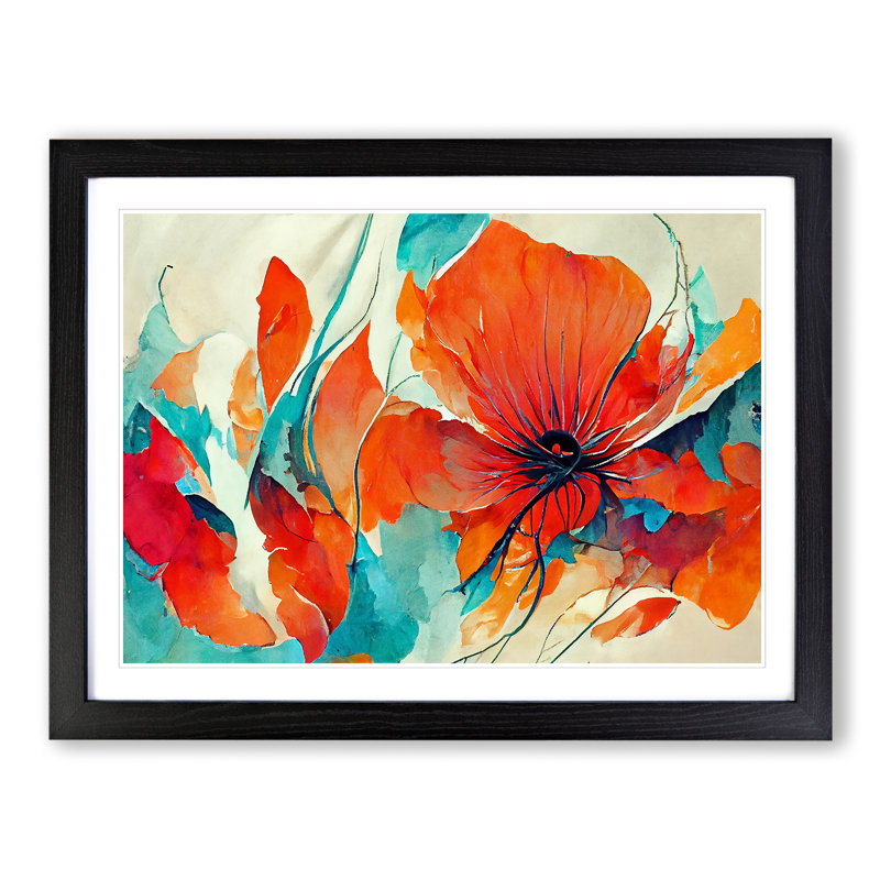Flowers - Framed Print, Black Framed, 46cm H x 64cm W