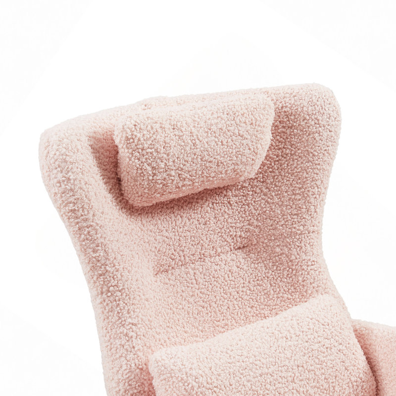 Chaise berçante, chaise berçante moderne avec dossier haut, Rose