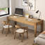 Bureau rectangulaire en bois de pin massif avec tiroirs Burlywood-599594520