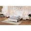 3 chambres: lit plateforme double en bois et deux tables de chevet pratiques - mobilier blanc