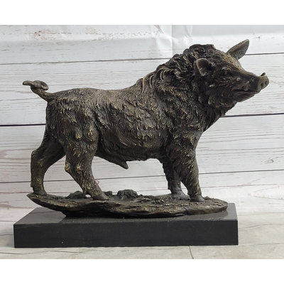 Grande sculpture de cochon sanglier Barye