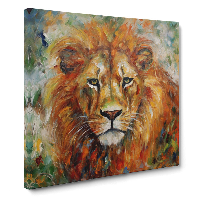 Lion Post-Impressionism - No Frame Print, 35cm H x 35cm W x 3cm D