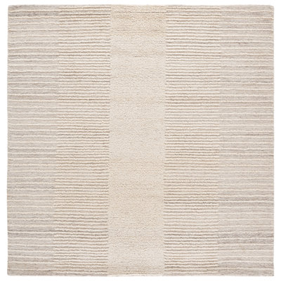 Abstract Hand Tufted Wool, Cotton Solid Color Indoor Rug