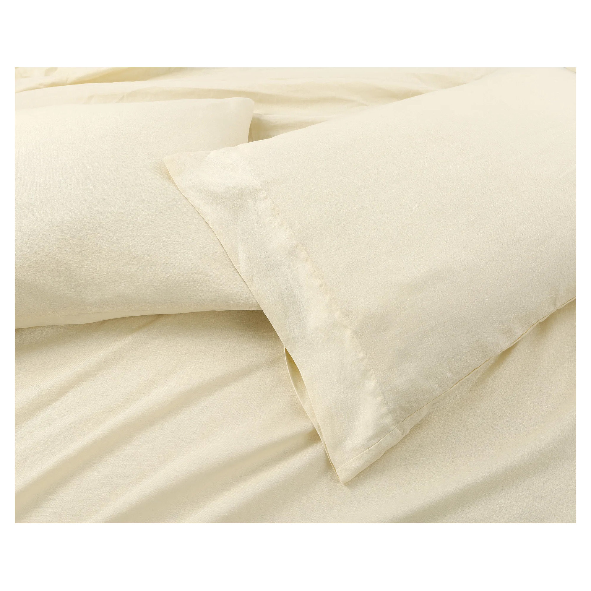 Frazier Modern & Contemporary 100% Linen Duvet Cover, Full/Queen Duvet Cover + 2 Standard Shams, Ivory