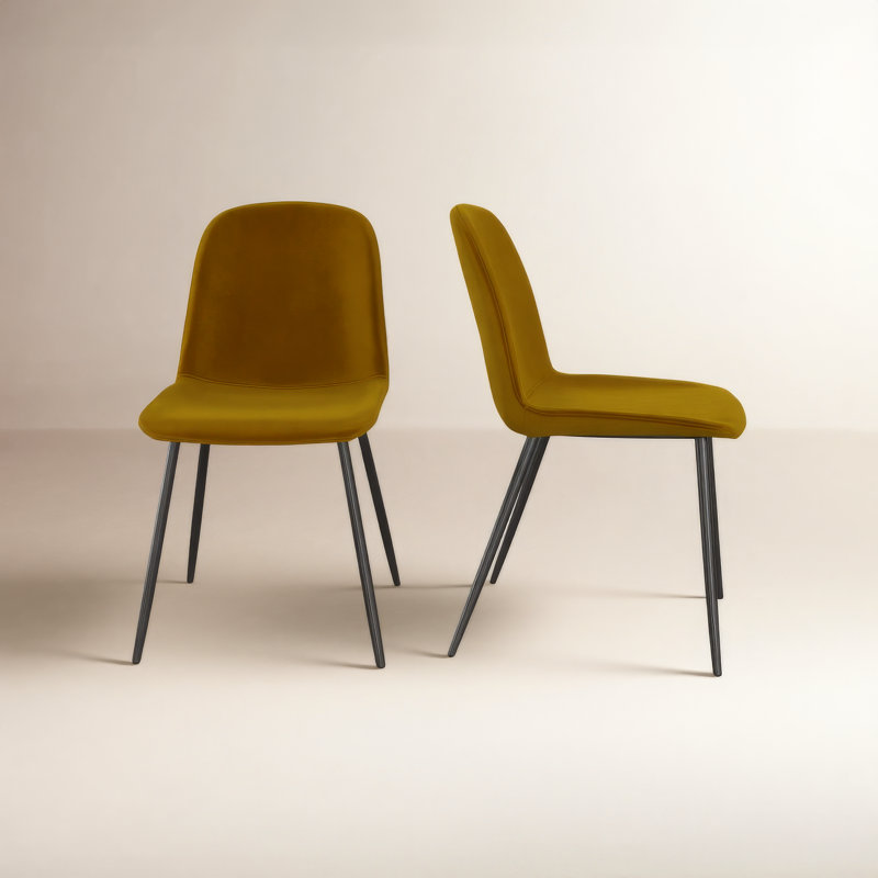 Chaise en velours Kody Comfort +, Velours doré Bella Vintage