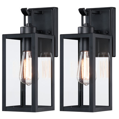 Schock Matte Black Outdoor Wall Lantern