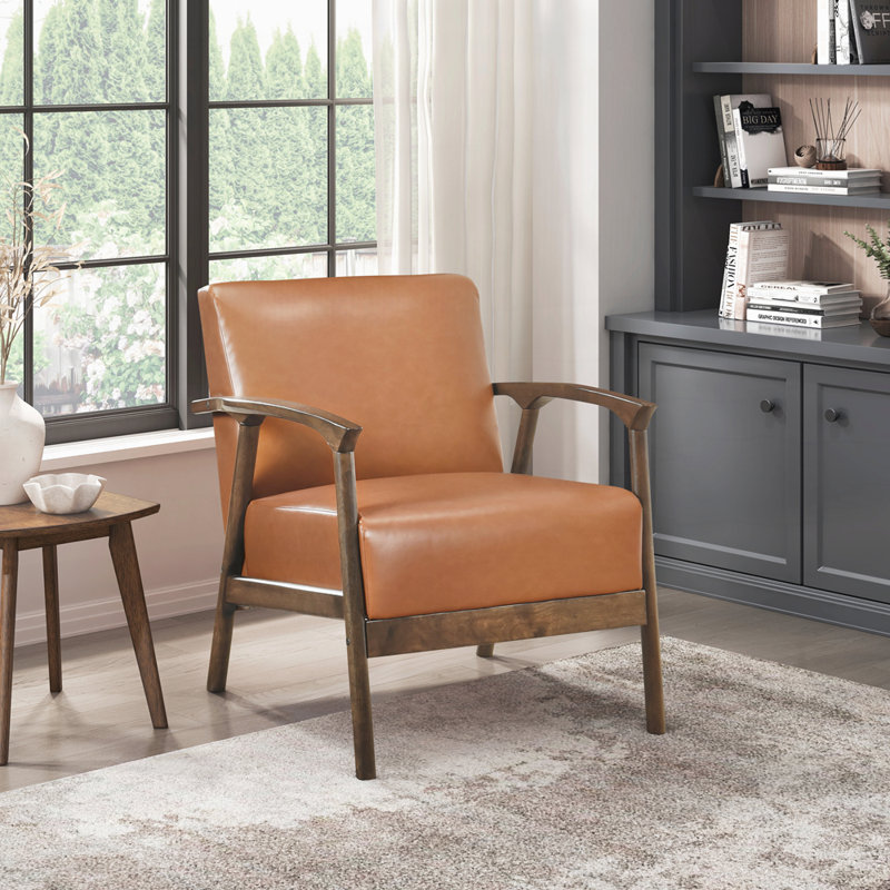Chaise d'appoint rembourrée en similicuir