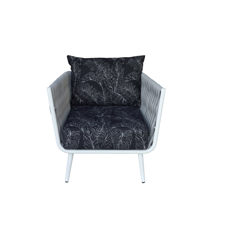 Fauteuil Cayman avec coussins Sunbrella, Noir