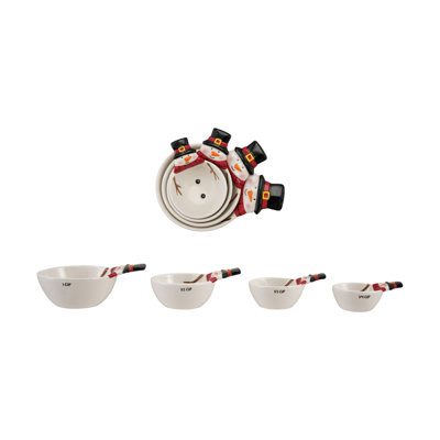 Ceramic Snowman Shaped Measuring Cups
