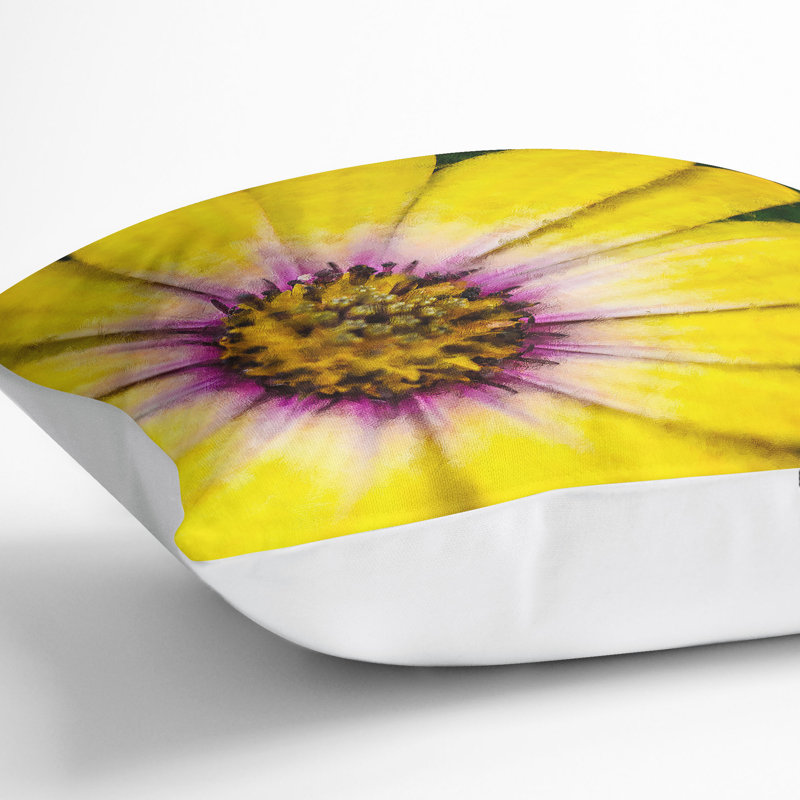 Gerbera Flower Cushion with Filling, 40cm H x 40cm W x 15cm D, White