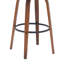 Tabouret de bar pivotant avec finition en bois de noyer et revêtement en similicuir