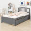 Lit plateforme en bois avec tiroirs et tête de lit-607204006