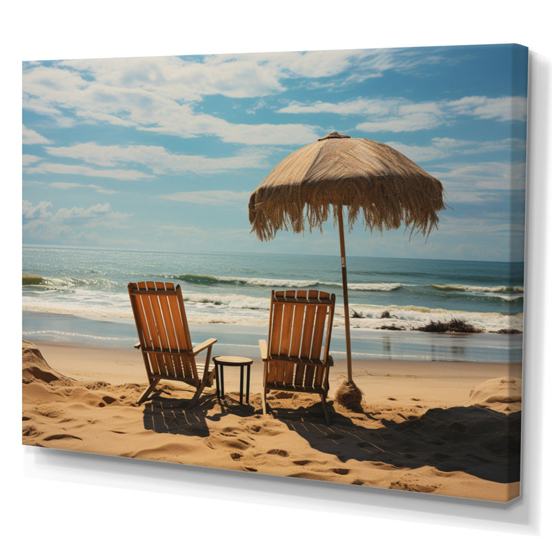 Photo de chaises de plage I sur toile, H 12 po x l 20 po x P 1 po, Toile tendue