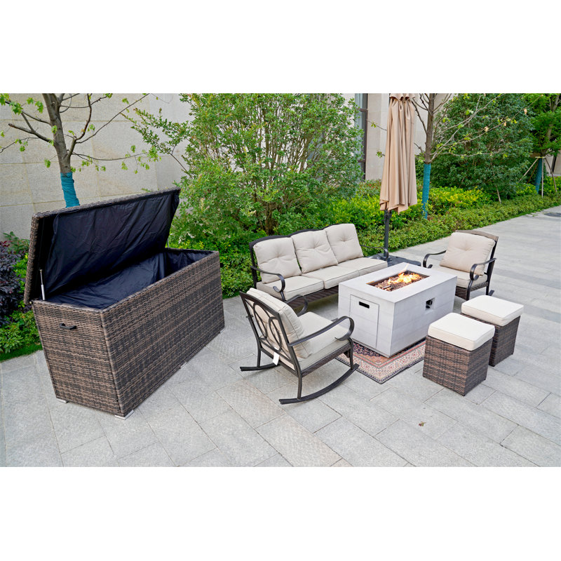 Ensemble de conversation modulaire avec coussins 6 pièces Dannika