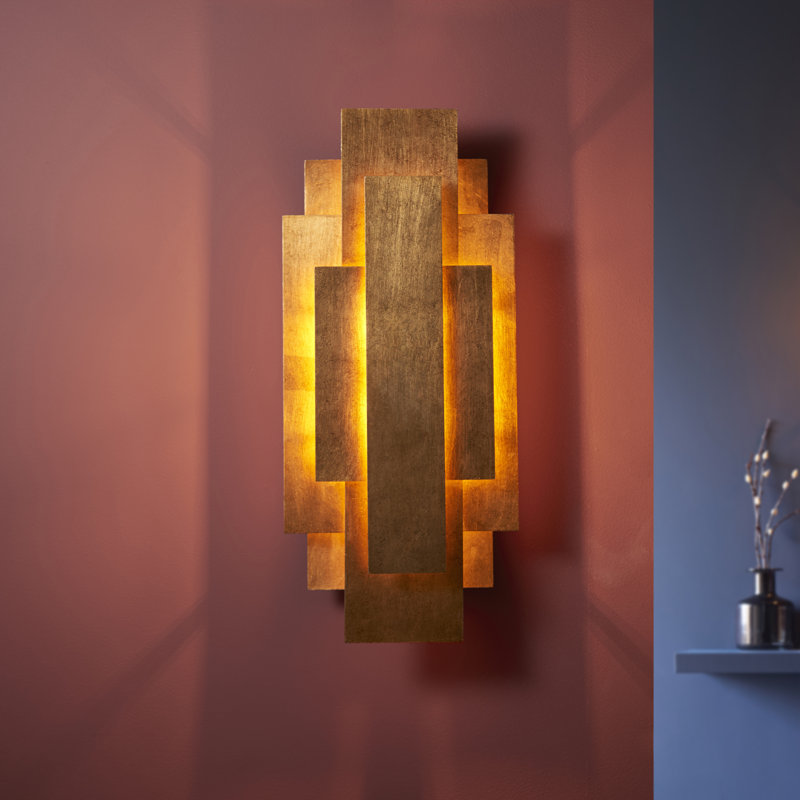 Melora LED Flush Mounted Sconce, Antique Gold Leaf