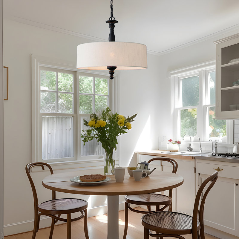 Blondina 4 - Light Iron Dimmable Drum Chandelier