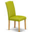 Ensemble de table de cuisine moderne 5 pièces comprenant une table ovale en bois avec feuille papillon et 4 chaises parsons en simili cuir vert automne, chêne-421326286-471855476-471855479