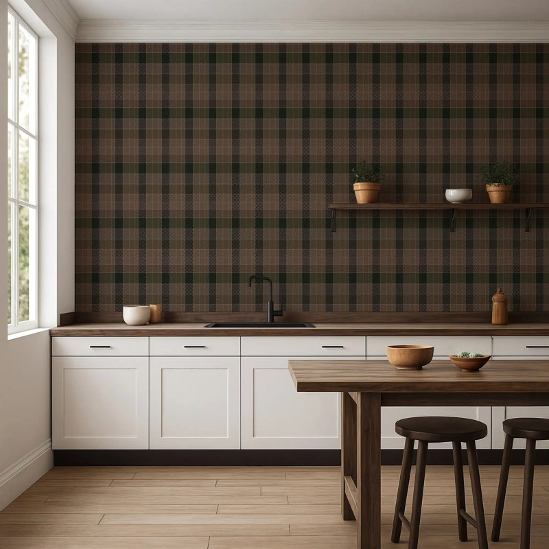 London Check, Earthy Umber, Peel & Stick